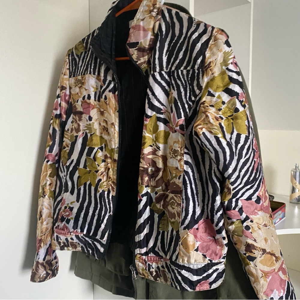 Floral Zebra Print Women's Jacket